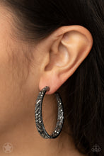 Load image into Gallery viewer, GLITZY By Association Black Hoop Earrings - Paparazzi
