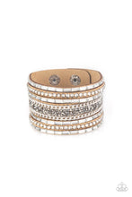 Load image into Gallery viewer, Rhinestone Rumble Brown Snap Bracelet - Paparazzi
