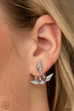 Load image into Gallery viewer, Metal Origami Silver Ear Jacket Earrings- Paparazzi
