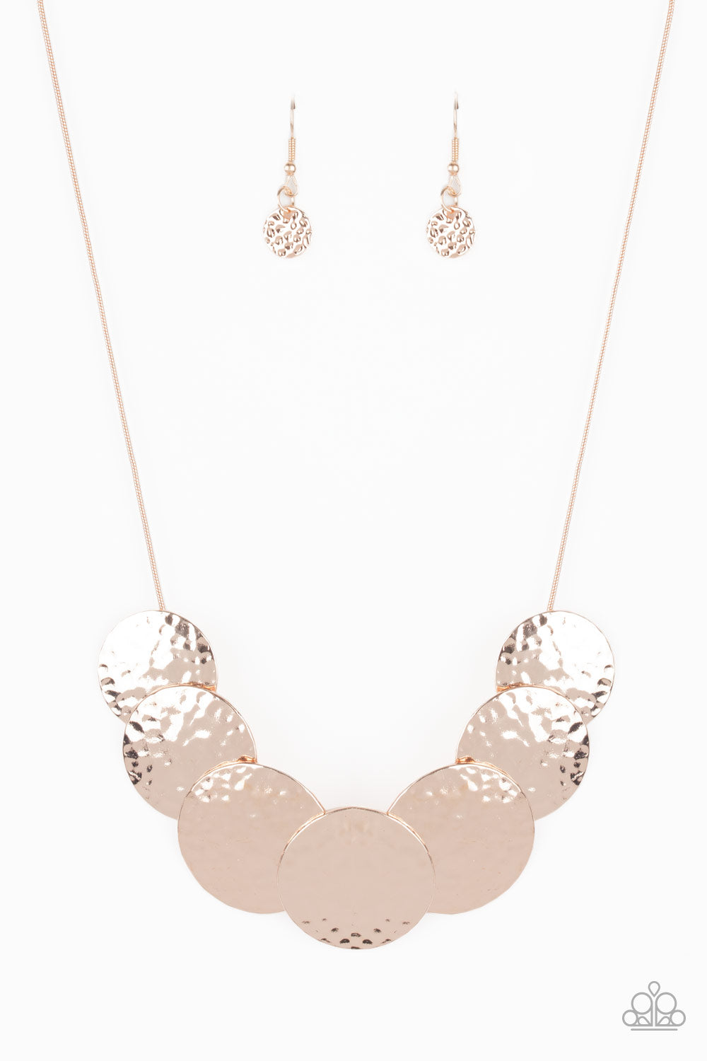 RADIAL Waves Rose Gold Necklace - Paparazzi