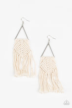 Load image into Gallery viewer, Macrame Jungle White Earrings - Paparazzi
