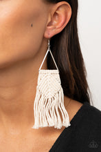 Load image into Gallery viewer, Macrame Jungle White Earrings - Paparazzi
