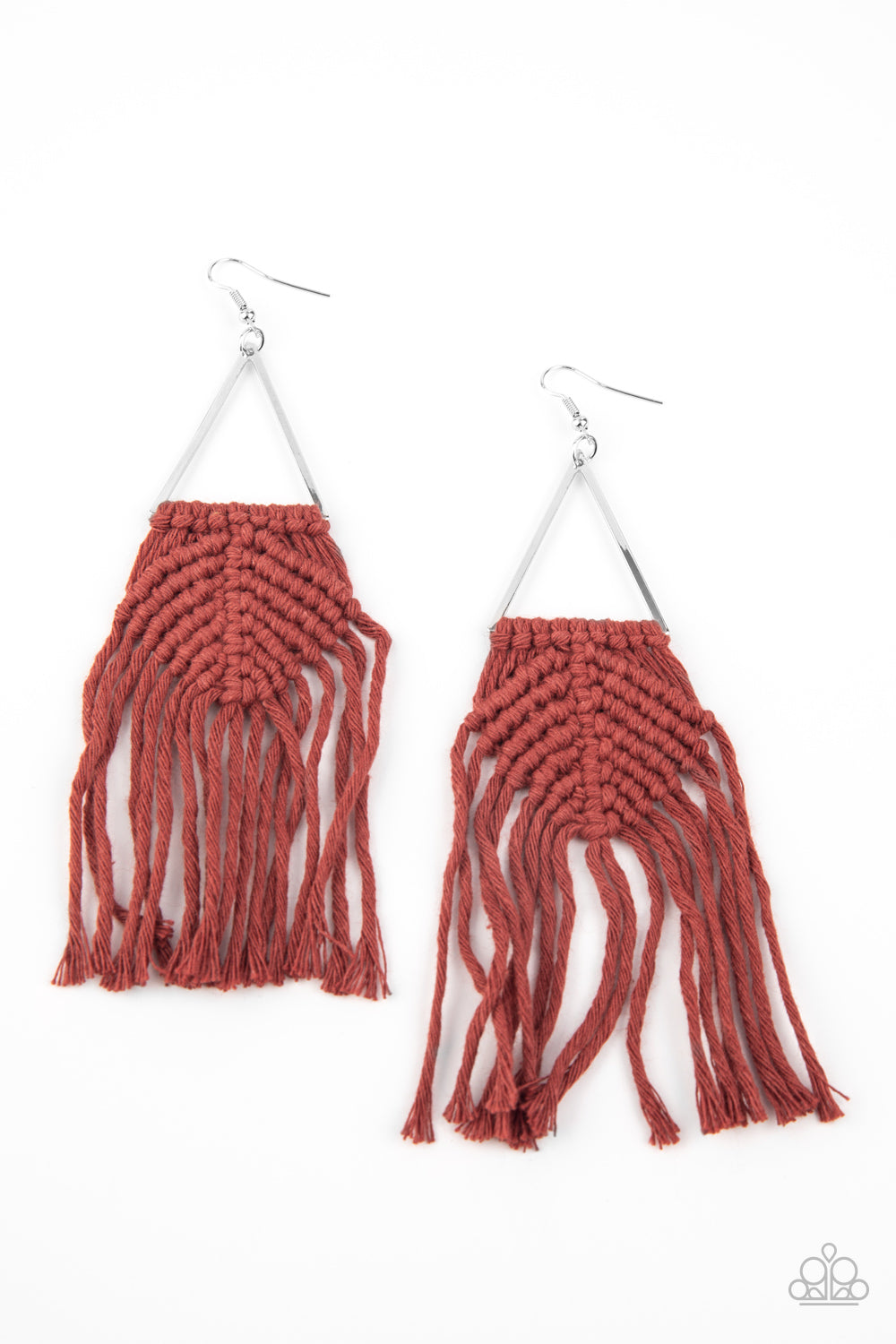 Macrame Jungle Brown Earrings - Paparazzi