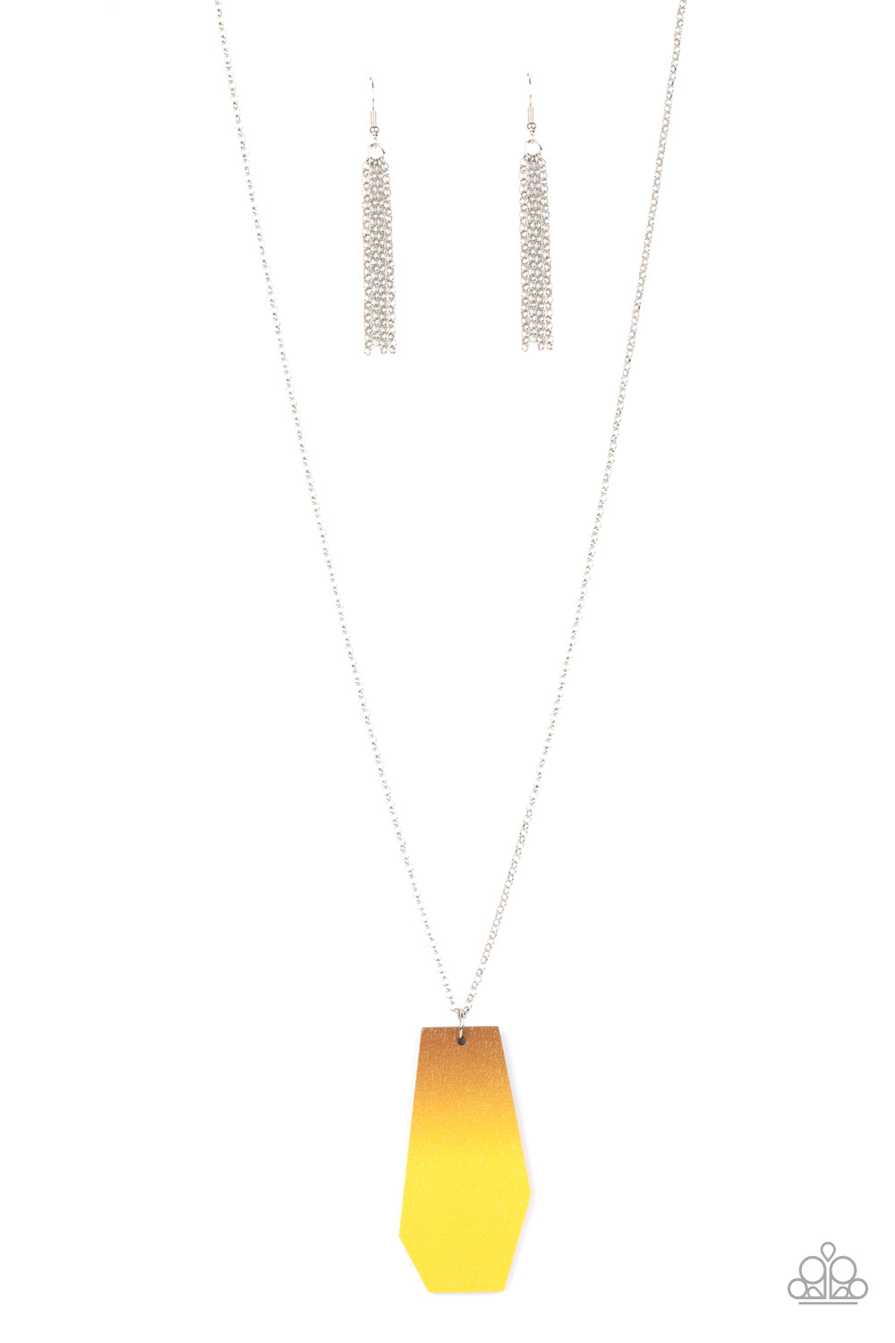 Watercolor Skies Yellow Necklace - Paparazzi