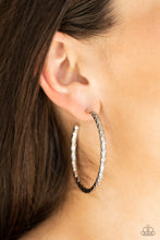 Load image into Gallery viewer, Urban Upgrade Silver Hoop Earrings - Paparazzi
