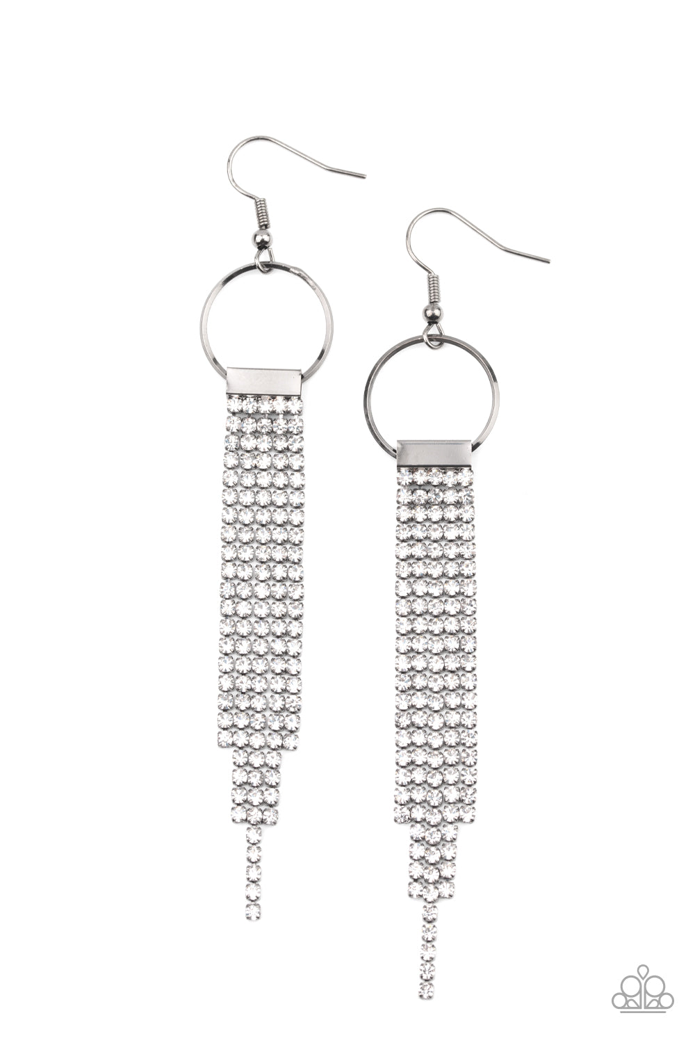 Tapered Twinkle White Earrings - Paparazzi