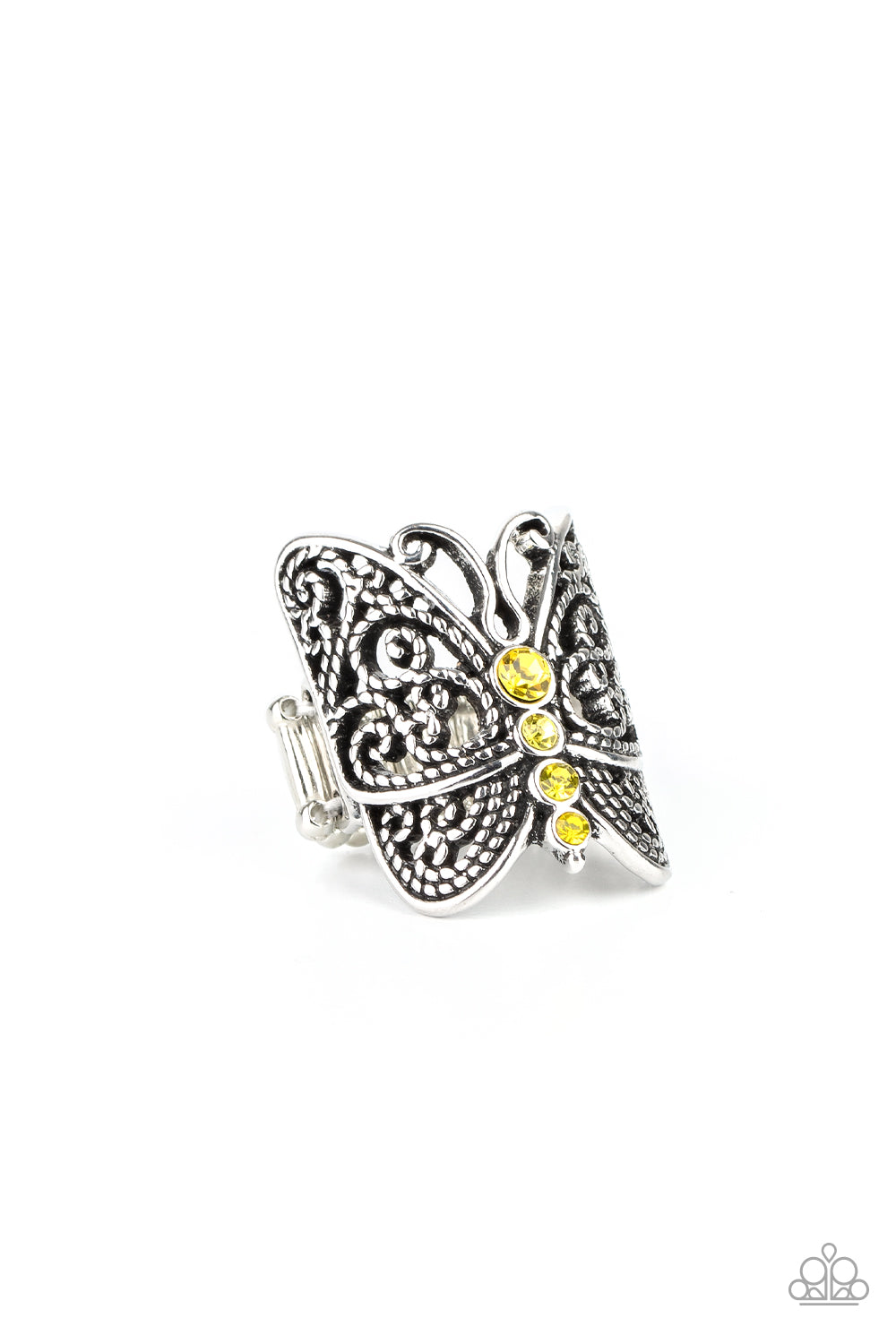 Butterfly Bling Yellow Ring - Paparazzi