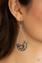Load image into Gallery viewer, Off The Blocks Shimmer Black Earrings - Paparazzi

