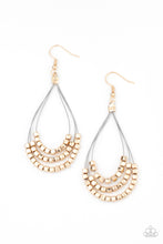 Load image into Gallery viewer, Off The Blocks Shimmer Gold Earrings - Paparazzi
