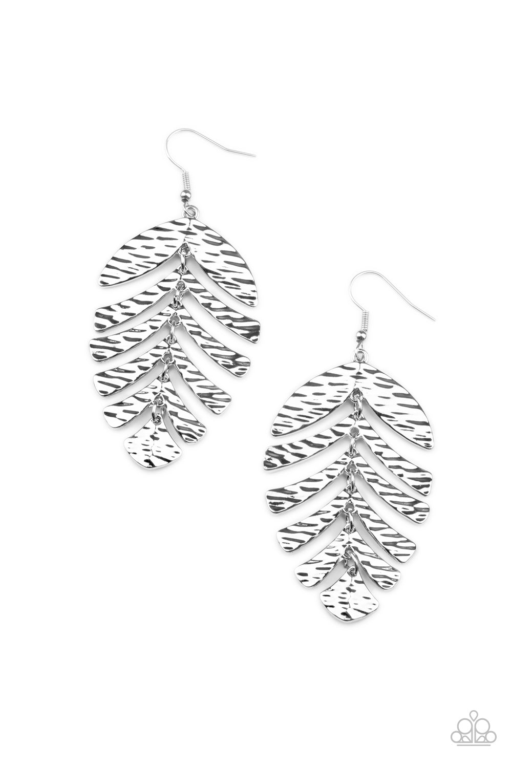 Palm Lagoon Silver Earrings - Paparazzi