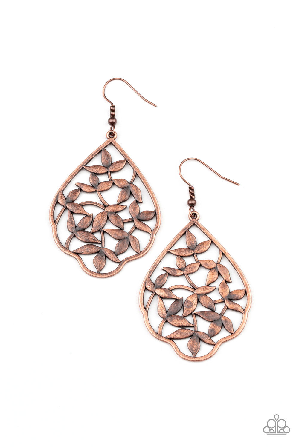 Taj Mahal Gardens Copper Earring - Paparazzi