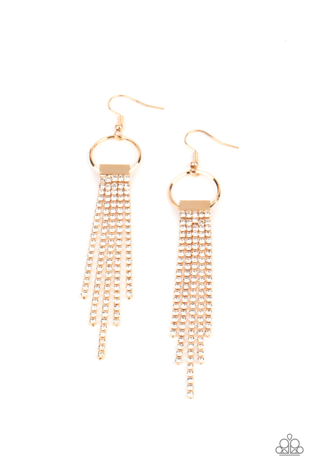 Tapered Twinkle Gold Earrings - Paparazzi