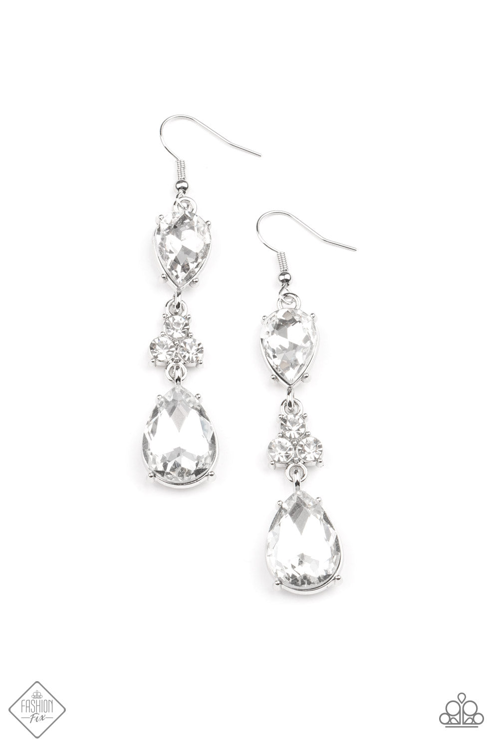 Once Upon a Twinkle White Earrings - Paparazzi