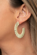 Load image into Gallery viewer, A Chance of RAINBOWS Green Hoop Earrings - Paparazzi
