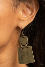 Load image into Gallery viewer, Tagging Along Brass Earrings - Paparazzi
