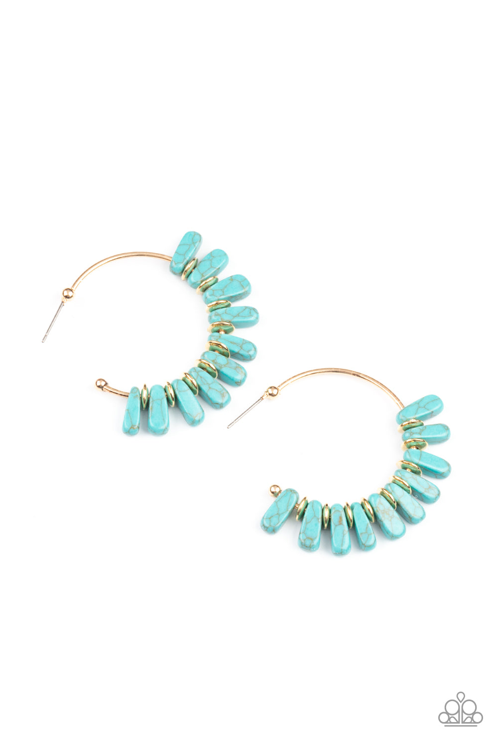 Poshly Primitive Gold Hoop Earrings - Paparazzi