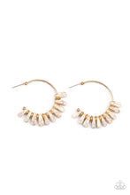 Load image into Gallery viewer, Poshly Primitive White Hoop Earrings - Paparazzi
