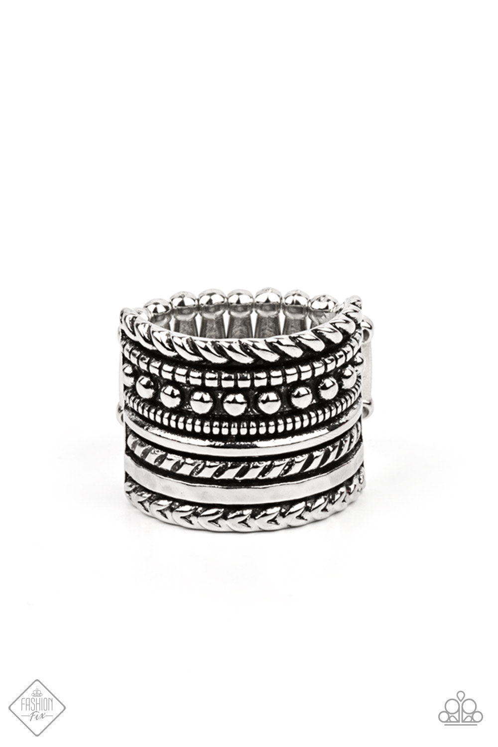 Stacked Odds Silver Ring - Paparazzi