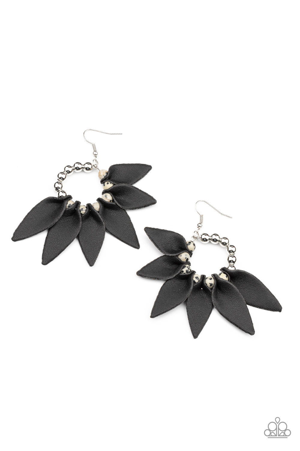 Flower Child Fever Black Earrings - Paparazzi