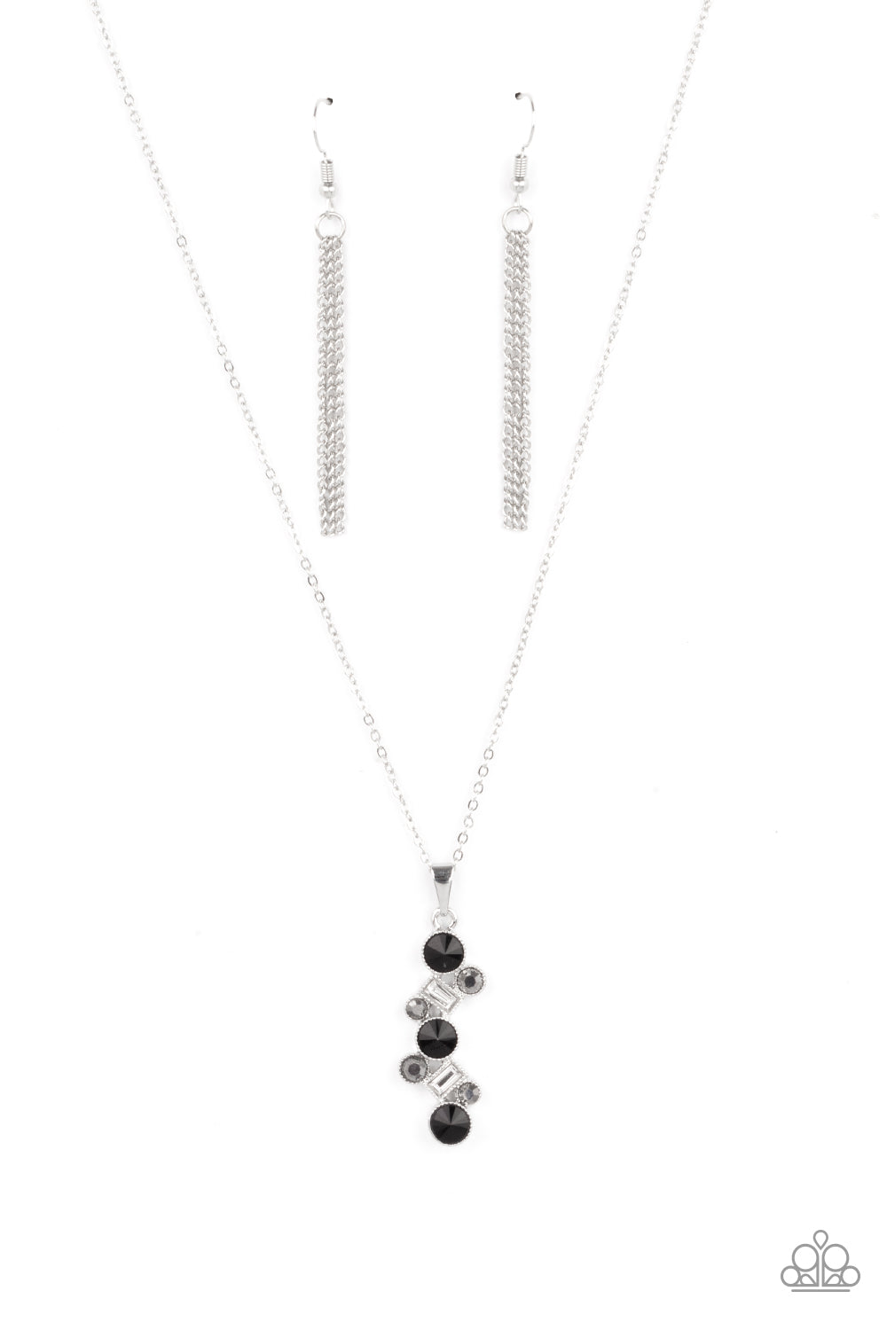 Classically Clustered Black Necklace -Paparazzi