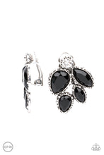 Load image into Gallery viewer, Fancy Foliage Black Clip-On Earrings - Paparazzi
