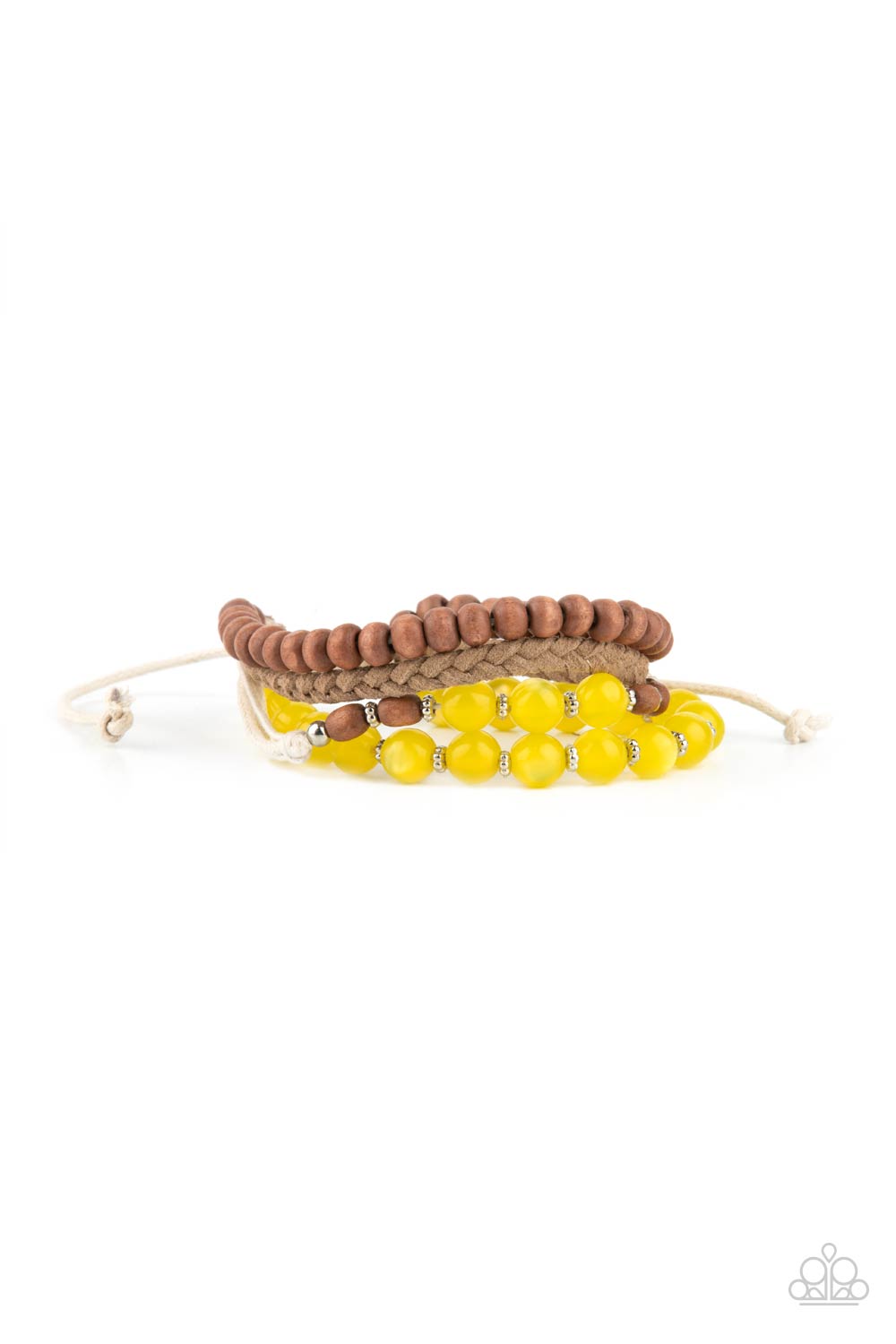 Down HOMESPUN Yellow Urban Bracelet - Paparazzi