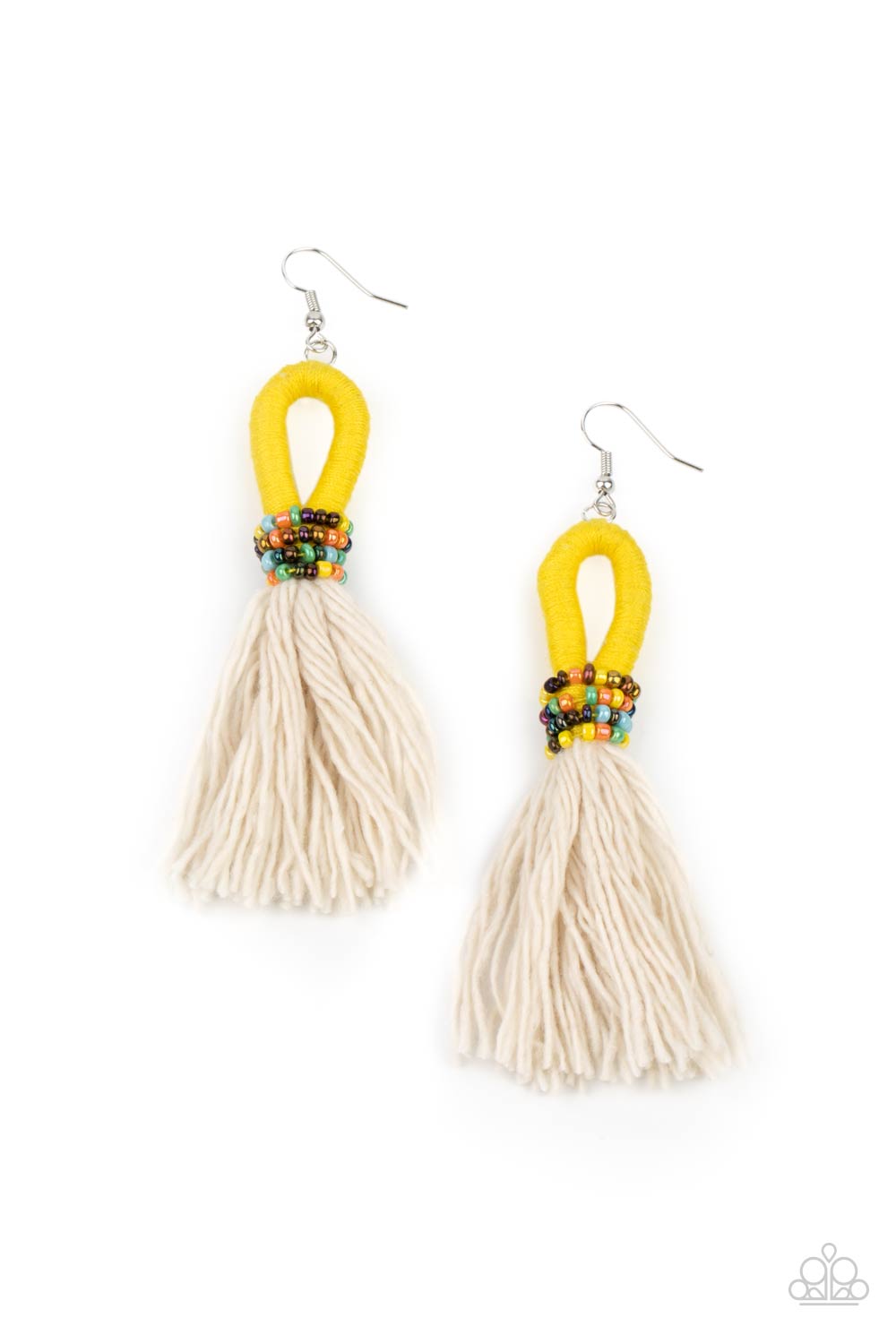 The Dustup Yellow Earrings - Paparazzi