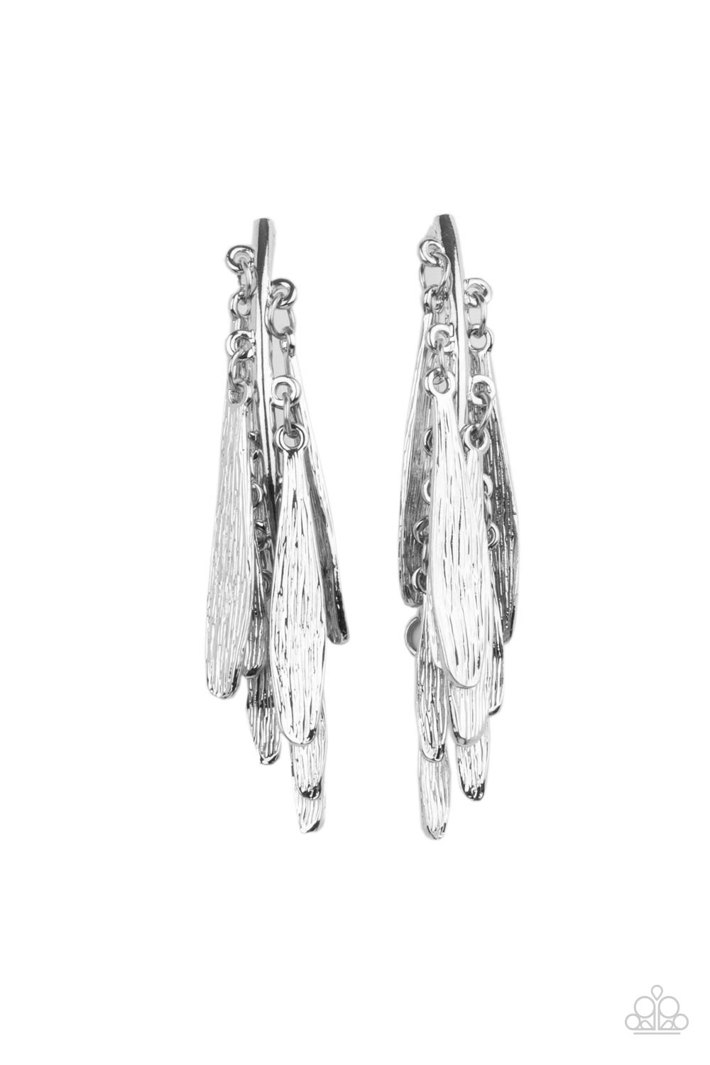 Pursuing The Plumes Silver Earrings - Paparazzi