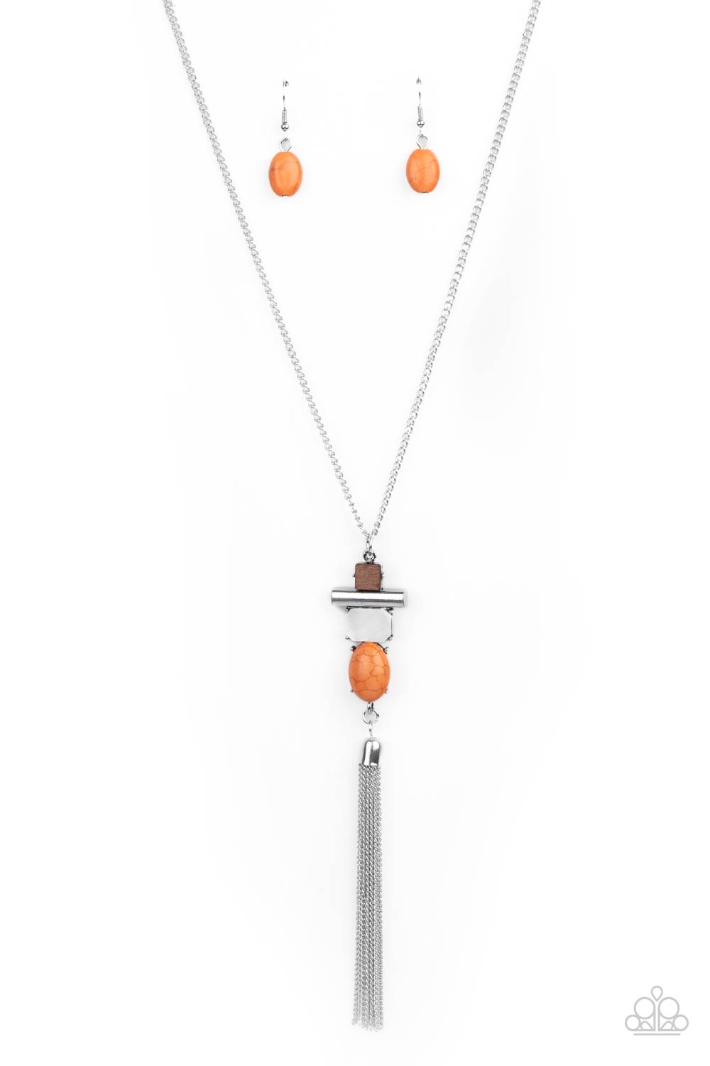 Natural Novice Orange Necklace - Paparazzi