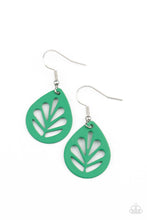 Load image into Gallery viewer, LEAF Yourself Wide Open Green Earrings - Paparazzi
