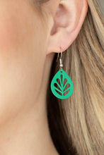 Load image into Gallery viewer, LEAF Yourself Wide Open Green Earrings - Paparazzi
