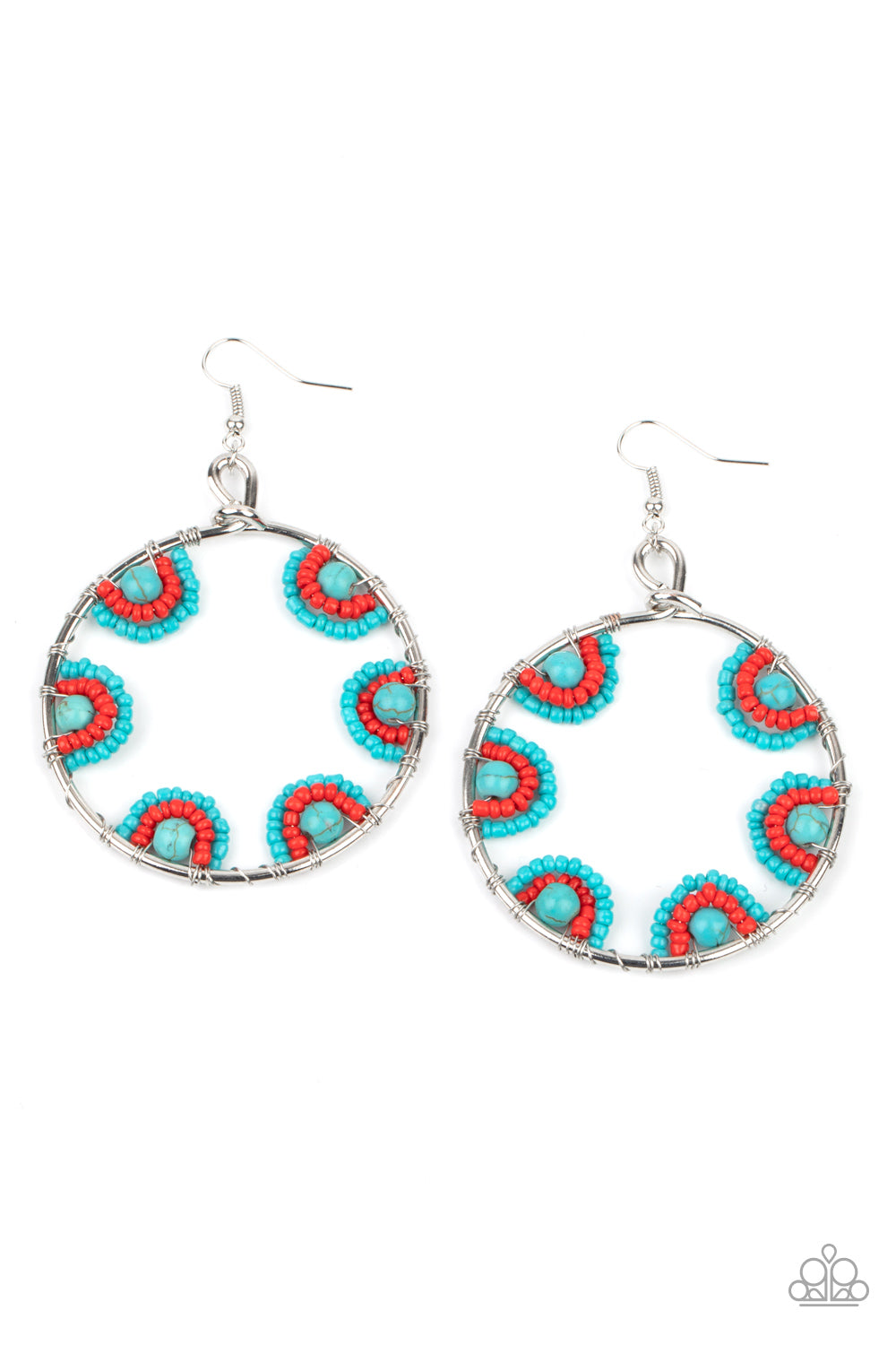 Off The Rim Blue Earrings - Paparazzi