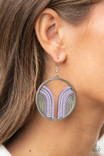 Load image into Gallery viewer, Delightfully Deco Purple Earrings - Paparazzi
