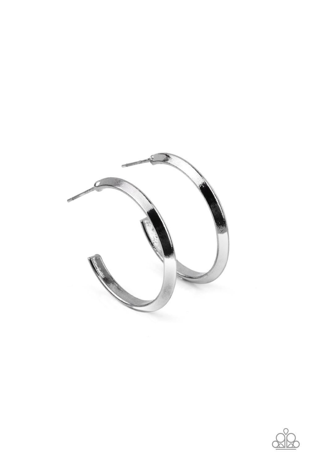 On The Brink Black Hoop Earrings - Paparazzi