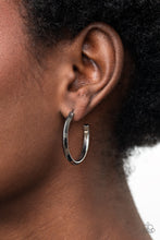 Load image into Gallery viewer, On The Brink Black Hoop Earrings - Paparazzi
