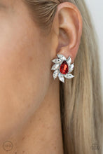 Load image into Gallery viewer, Sophisticated Swirl Red Clip - On Earrings - Paparazzi
