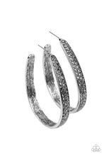 Load image into Gallery viewer, Bossy and Glossy Silver Hoop Earrings - Paparazzi
