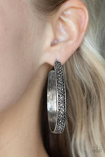 Load image into Gallery viewer, Bossy and Glossy Silver Hoop Earrings - Paparazzi
