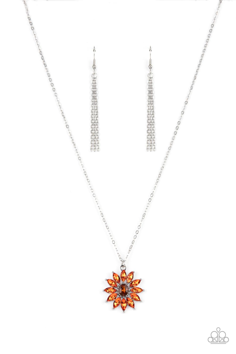 Formal Florals Orange Necklace - Paparazzi