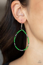 Load image into Gallery viewer, Keep Up The Good BEADWORK Green Earrings - Paparazzi
