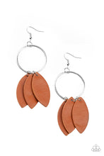 Load image into Gallery viewer, Leafy Laguna Brown Earrings - Paparazzi
