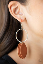 Load image into Gallery viewer, Leafy Laguna Brown Earrings - Paparazzi
