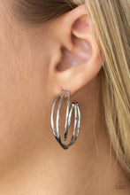 Load image into Gallery viewer, City Contour Silver Hoop Earrings - Paparazzi
