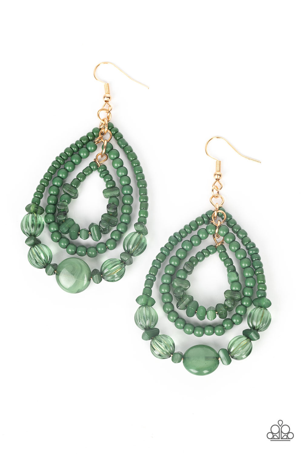 Prana Party Green Earrings - Paparazzi