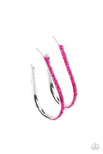 Load image into Gallery viewer, Beaded Bauble Pink Hoop Earrings - Paparazzi

