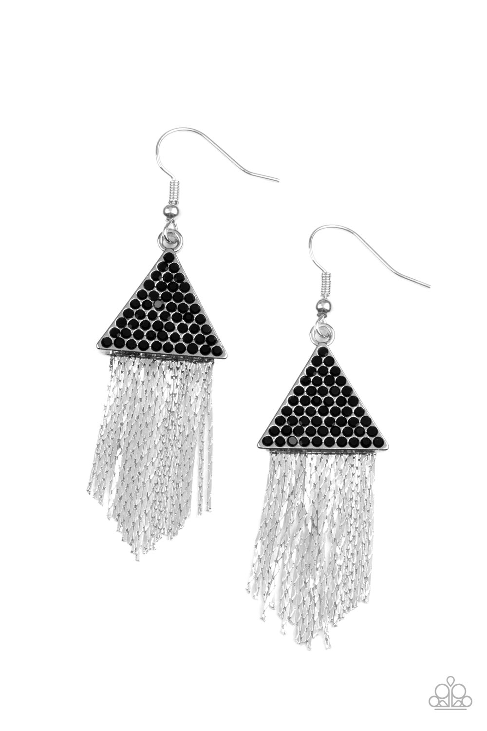 Pyramid SHEEN Black Earrings - Paparazzi