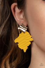 Load image into Gallery viewer, Crimped Couture Yellow Post Earrings - Paparazzi
