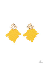 Load image into Gallery viewer, Crimped Couture Yellow Post Earrings - Paparazzi
