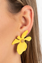 Load image into Gallery viewer, Hawaiian Heiress Yellow Post Earrings - Paparazzi
