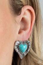 Load image into Gallery viewer, Rustic Romance Blue Post Earrings - Paparazzi
